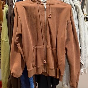 Brown Zip-Up Hoodie